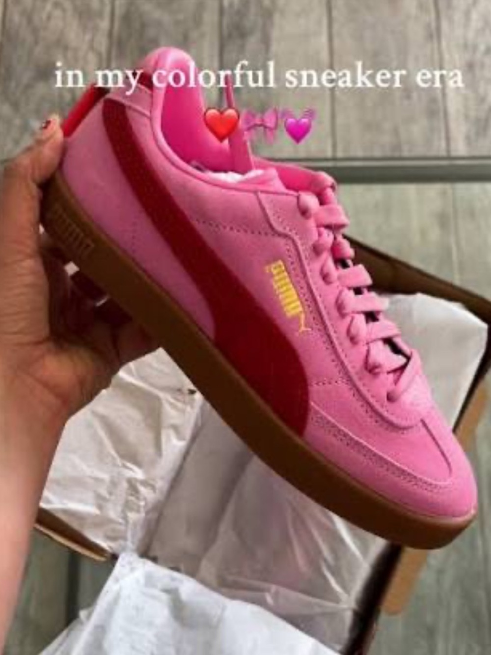 PUMA Club II Era - Pink/Red (EUC)